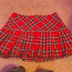 Tiny, sexy red plaid schoolgirl skirt